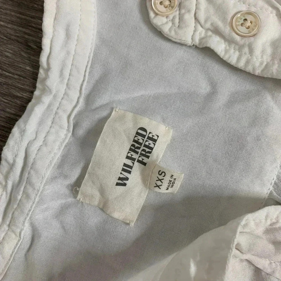 Aritzia Wilfred Free Button Shirt Dress Tunic Blouse Off White lightweight XXS - Picture 13 of 16